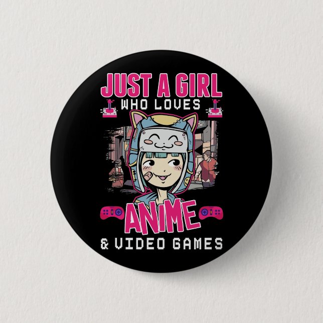 Anime Video Games Girl Otaku Teen Japanese Gaming 6 Cm Round Badge (Front)