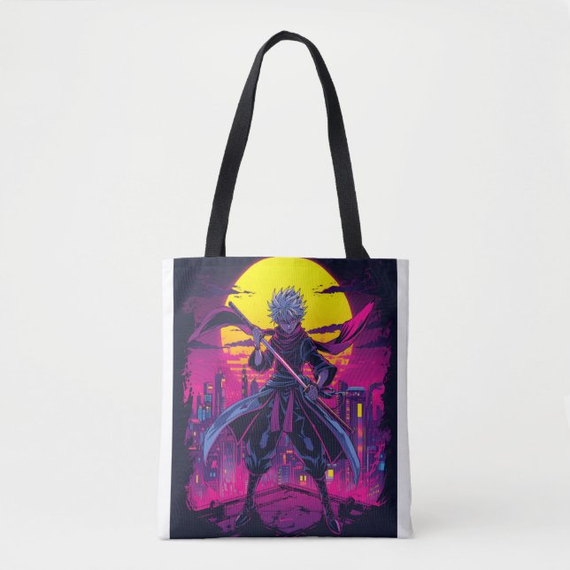 Anime Violet – Bold & Dreamy Aesthetics Tote Bag (Front)