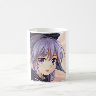 Anime violet-haired girl violet eyes coffee mug