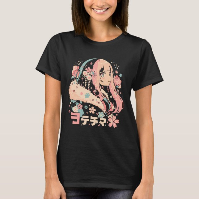 Anime Waifu Cute Anime Manga Cat Girl Sweet Retro  T-Shirt (Front)