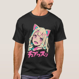Anime Waifu Cute Anime Manga Cat Girl Sweet Retro  T-Shirt