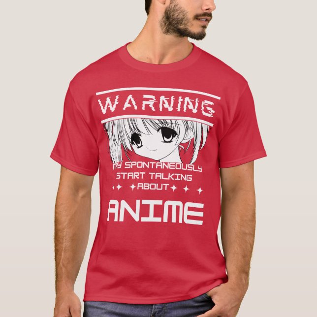 Anime WARNING boy T-Shirt (Front)