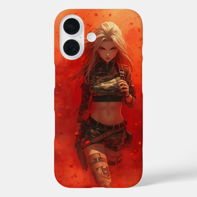 Anime Warrior Girl iPhone 16 Case Epic Otaku  (Back)