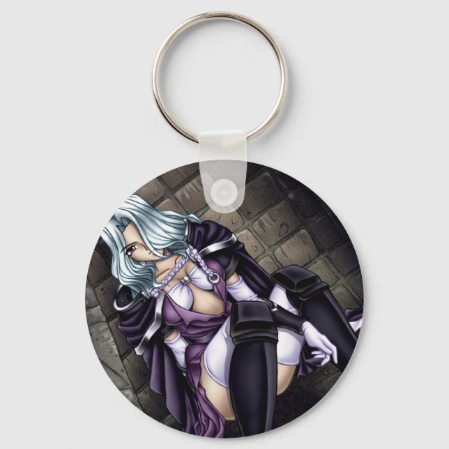Anime Warrior Girl Key Ring (Front)