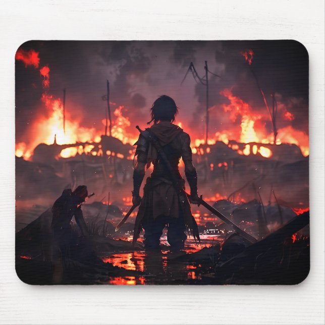 Anime Warrior Mouse Pad (Front)