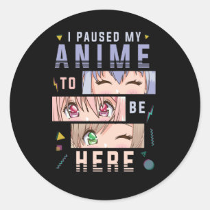 Anime watching Girl Japanese Anime Lover Classic Round Sticker