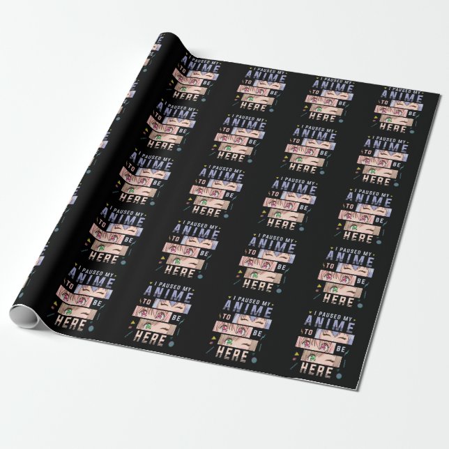 Anime watching Girl Japanese Anime Lover Wrapping Paper (Unrolled)