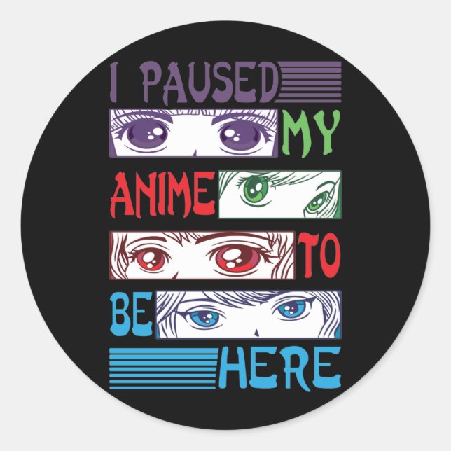 Anime watching Girl Otaku Teen Japanese Manga Classic Round Sticker (Front)