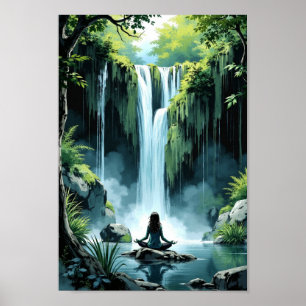 Anime Waterfall Serenity Wall Art