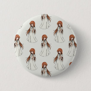 Anime Weeb Girl Manga Pattern Design  6 Cm Round Badge