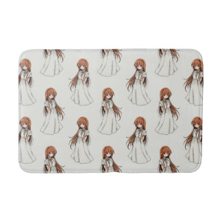 Anime Weeb Girl Manga Pattern Design  Bath Mat