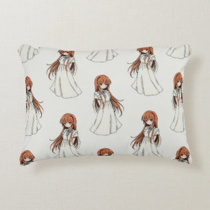 Anime Weeb Girl Manga Pattern Design Decorative Cushion