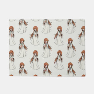 Anime Weeb Girl Manga Pattern Design Doormat