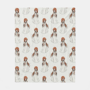 Anime Weeb Girl Manga Pattern Design Fleece Blanket