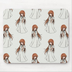 Anime Weeb Girl Manga Pattern Design  Mouse Mat
