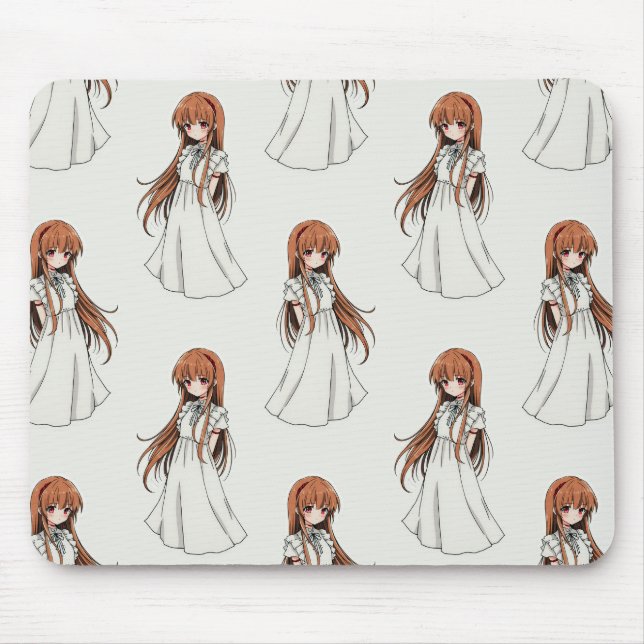 Anime Weeb Girl Manga Pattern Design  Mouse Mat (Front)