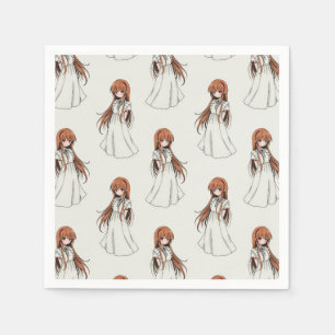 Anime Weeb Girl Manga Pattern Design Napkin