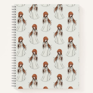Anime Weeb Girl Manga Pattern Design  Notebook