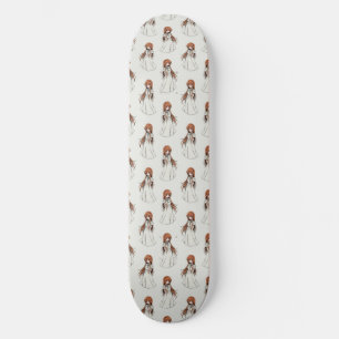 Anime Weeb Girl Manga Pattern Design Skateboard