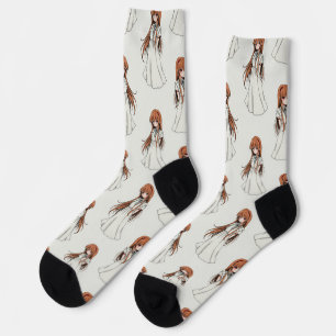 Anime Weeb Girl Manga Pattern Design  Socks
