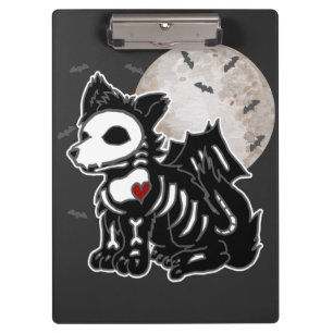 Anime Wolf Emo Goth Edgy Skeleton Halloween Dog No Clipboard