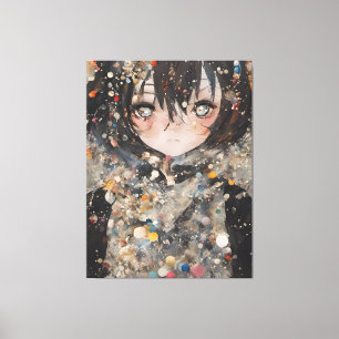 Anime Woman Collage Canvas Print