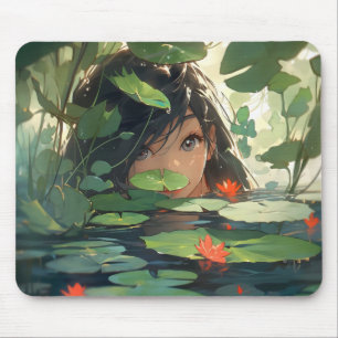 Anime Woman in Lake Mouse Mat