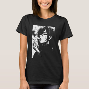 Anime Woman Smoking Japanese Manga Art Emo Otaku M T-Shirt