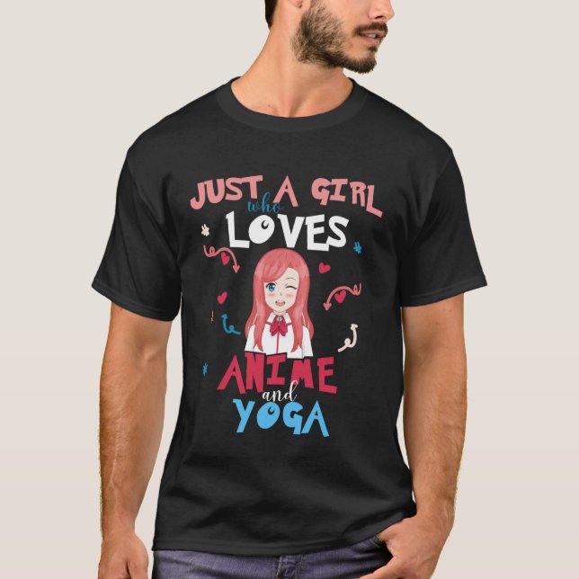 Anime Women Teen Girl Who Loves Yoga T-Shirt (Front)