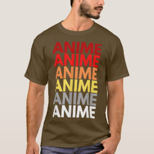 Anime Words on Front Colourful Design of Word Anim T-Shirt