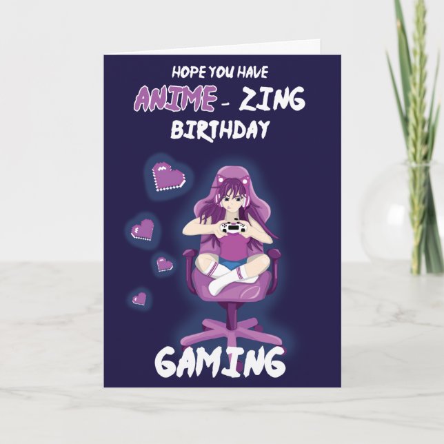 Anime-zing "amazing" Birthday Gaming Card (Front)