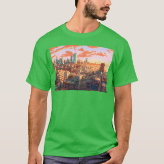 Animeel Aviv A Dynamic Anime Inspired Cityscape fr T-Shirt
