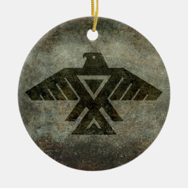 Animikii Thunderbird Ceramic Tree Decoration (Front)