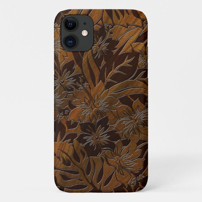 Anini Beach Faux Wood Hawaiian Case-Mate iPhone Case (Back)