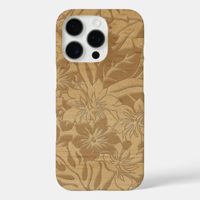 Anini Beach Faux Wood Hawaiian Maple Case-Mate iPhone Case (Back)