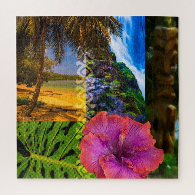 Anini Beach, Kauai Hawaiian Collage Jigsaw Puzzle (Vertical)
