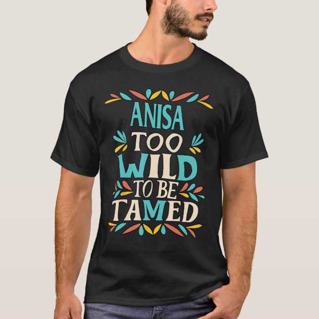 ANISA Name Cute Retro Girls Wildflower ANISA Name T-Shirt (Front)