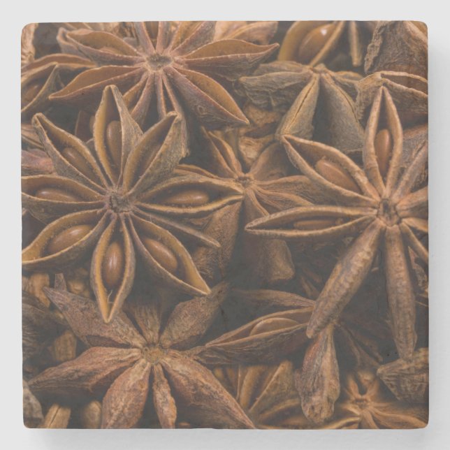 Anise Stars Pattern Stone Coaster (Front)