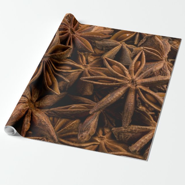 Anise Stars Pattern Wrapping Paper (Unrolled)