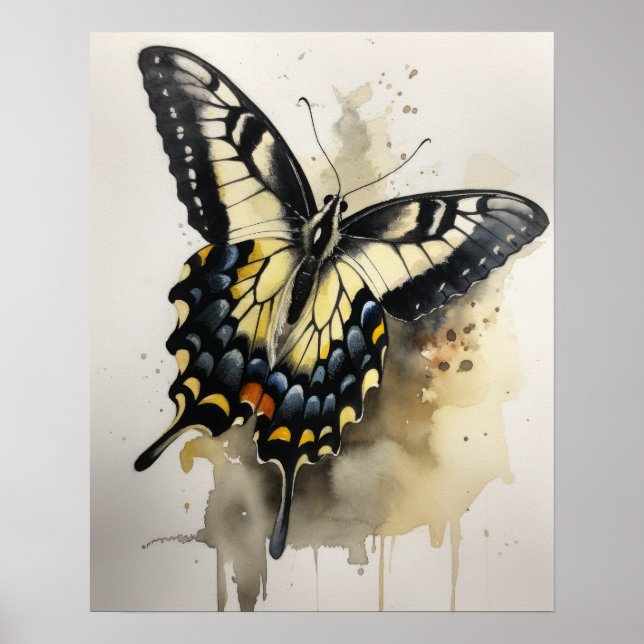Anise Swallowtail Butterfly Art Print Poster (Front)