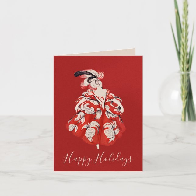 Anisette Red Holiday Folded Card (Front)