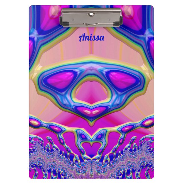 ANISSA ~ BIZARRE 3D! ~ Pink Blue Green original  Clipboard (Front)