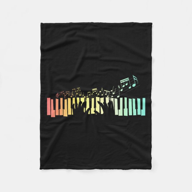 Anist Keyboards Music Notes Ano  Fleece Blanket (Front)