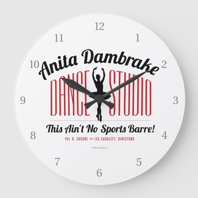 Anita Dambrake Dance Studio Large Clock (Front)