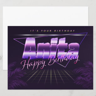 Anita Name First name pura retro card Birthday