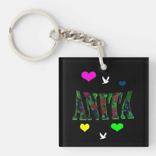 Anita, Name Logo With Love Hearts, Key Ring