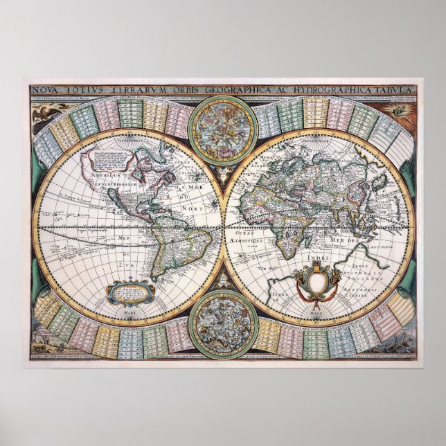 Anitique Replica Map of the World Poster (Front)