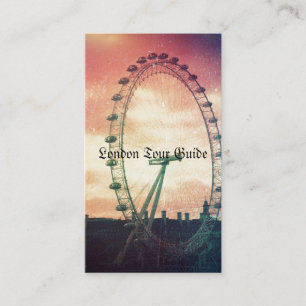 Anitiqued London Eye at Sunrise Business Card