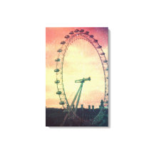 Anitiqued London Eye at Sunrise