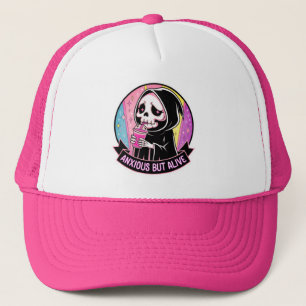 Anixous but alive trucker hat